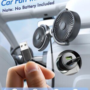 Dual Car Cooling Fans for Backseat 3 Speed Separate Controlled Quiet Brushless